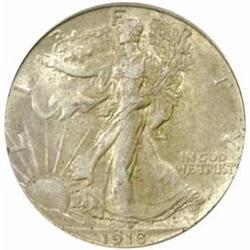 1918 Walking Liberty 50C. AU-55 (PCGS)