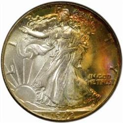 1942 Walking Liberty 50C. MS-68 (PCGS) OGH