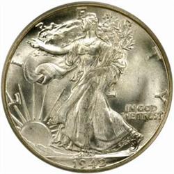 1942-D Walking Liberty 50C. MS65 PCGS. OGH