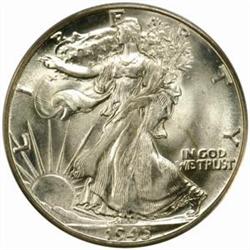 1945-D Walking Liberty 50C. MS-66 (PCGS)