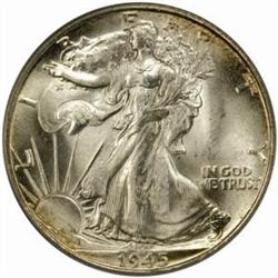 1945-S Walking Liberty 50C. MS65 PCGS. OGH