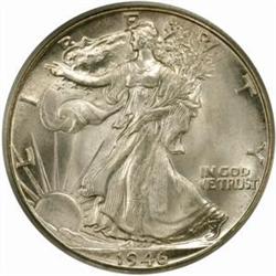 1946-D Walking Liberty 50C. MS65 PCGS. OGH