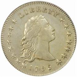1795 Flowing Hair S$1. Two Leaves AU-53 (PCGS)