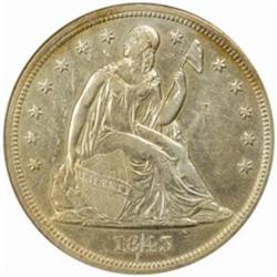 1843 Seated Liberty Silver Dollar AU-55 (NGC)