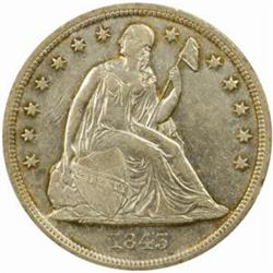 1843 Seated Liberty Silver Dollar AU-53 (ANACS)