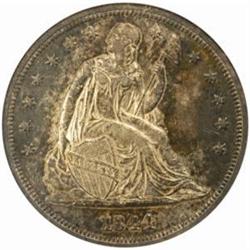 1844 Seated Liberty Silver Dollar AU-53 (NGC)