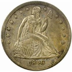1846 Seated Liberty Silver Dollar AU-58 (NGC)