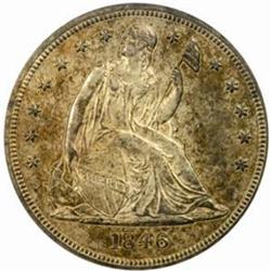 1846 Seated Liberty Silver Dollar AU-55 (ANACS)