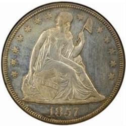 1857 Seated Liberty Silver Dollar MS-64 PL (NGC)