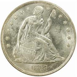 1859-O Seated Liberty S$1 MS-60 (PCGS) OGH