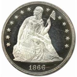 1866 Seated Liberty S$1. Motto PR64DCam (PCGS)