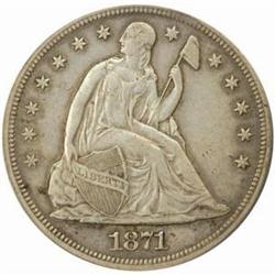 1871-CC Seated Liberty S$1. EF-40 (PCGS) CAC