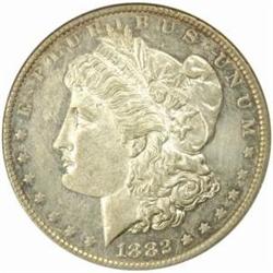 1882-O/S Morgan S$1. Early Die State AU58PL ANACS