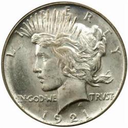 1921 Peace S$1. High Relief. MS-65 (PCGS) OGH