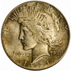 1921 Peace S$1. High Relief. MS-64 (PCGS) OGH