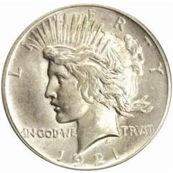 1921 Peace S$1. High Relief. MS-63 (PCGS) OGH