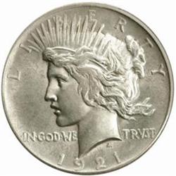 1921 Peace Silver Dollar High Relief MS63 (ANACS)