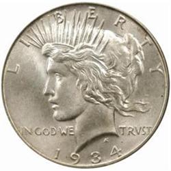 1934 Peace Silver Dollar MS-65 (PCGS) OGH