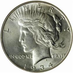 1934 Peace Silver Dollar MS-65 (NGC)