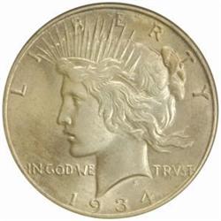 1934 Peace Silver Dollar MS-65 (ANACS)