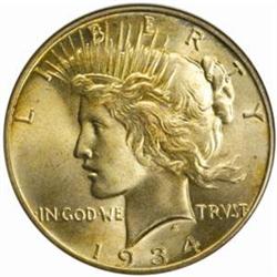 1934 Peace Silver Dollar MS-65 (ANACS)