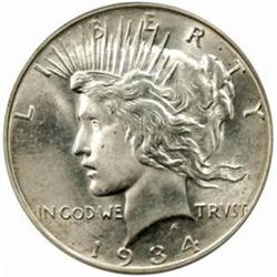 1934-D Peace Silver Dollar MS-65 (PCGS) OGH