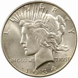 1934-S Peace Silver Dollar MS-65 (PCGS) OGH