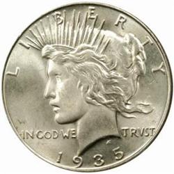 1935 Peace Silver Dollar MS-65 (PCGS) OGH