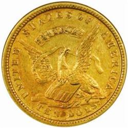 1852 US Assay Office of Gold $10. AU58 NGC CAC