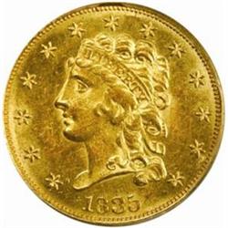 1835 Classic $2.5 MS-61 (PCGS)