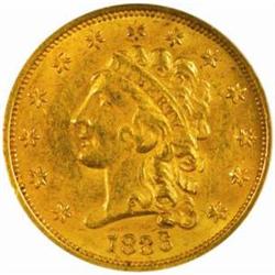 1836 Classic $2.5 Block 8 MS-61 (NGC)