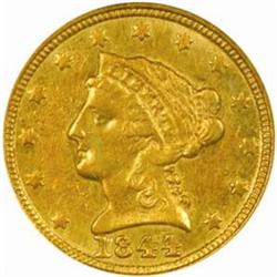 1844-C Liberty $2.5.The only known dies AU58 PCGS