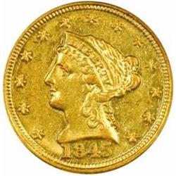 1845-D Liberty $2.5.The only known dies AU58 PCGS