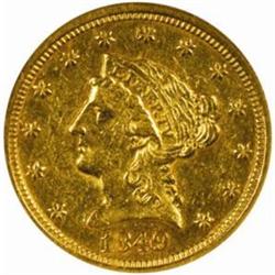 1849-C Liberty $2.5.The only known dies AU58 NGC