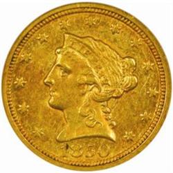 1850-C Liberty $2.5 Winter 12-G AU-58 (NGC)