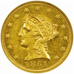 1851-C Liberty $2.5.The only known dies MS60 NGC