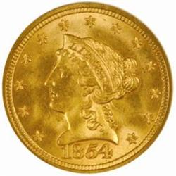 1854 Liberty $2.5 MS-65 (NGC) CAC