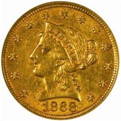 1868-S Liberty $2.5 AU-55 (NGC)