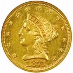 1871 Liberty $2.5 AU-58 (NGC)