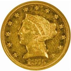 1875 Liberty $2.5 AU-58 * (NGC) CAC