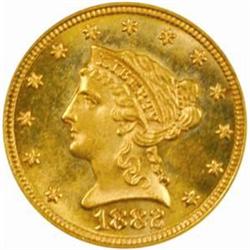 1882 Liberty $2.5 MS-64 (PCGS) CAC