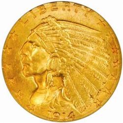 1914-D Indian $2.5 MS-64 (PCGS)