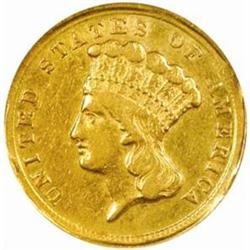 1854-D $3 Piece.Only known dies EF Details (NCS)