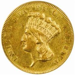 1855 Three-Dollar Gold Piece AU-55 (PCGS)