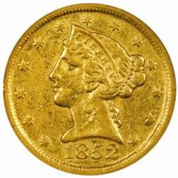 1852-D Liberty $5 Winter 27-S AU-53 (NGC)