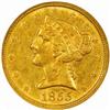 Image 1 : 1855-C Liberty $5. The only known dies MS61 (NGC)