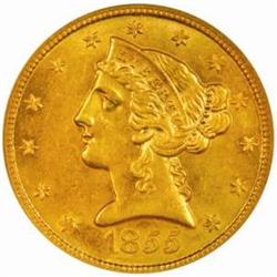 1855-S Liberty $5 MS-61 (NGC)