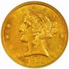 Image 1 : 1855-S Liberty $5 MS-61 (NGC)