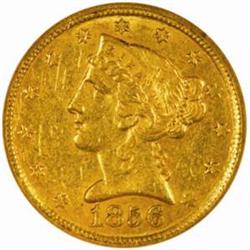 1856-C Liberty $5. The only known dies MS60 (NGC)