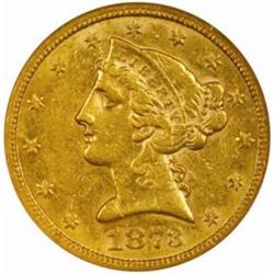 1873-S Liberty $5 AU-53 (NGC)